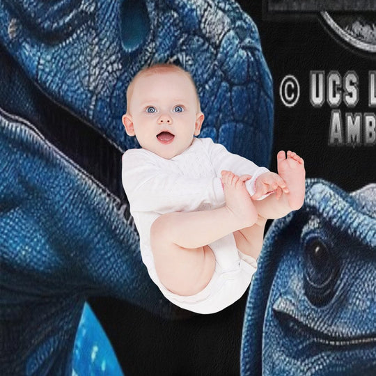 Jurassic World Blue Raptor Family Wrinkle-free Throw Blanket
