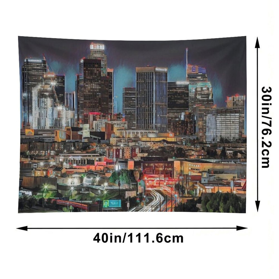 Los Angeles at Night Tapestry