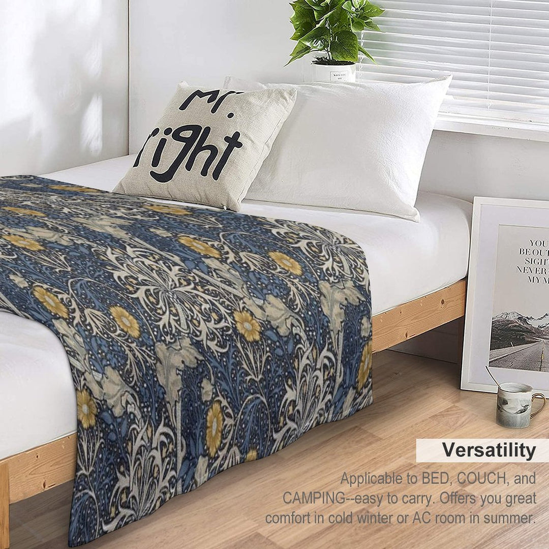 William Morris Seaweed Velvety-soft Throw Blanket