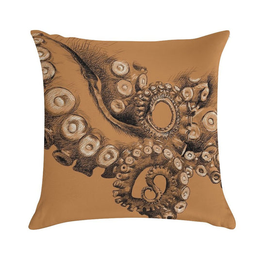 Octopus Tentacle Two-Tone Drawing Soft Bedroom Essential Throw Pillow