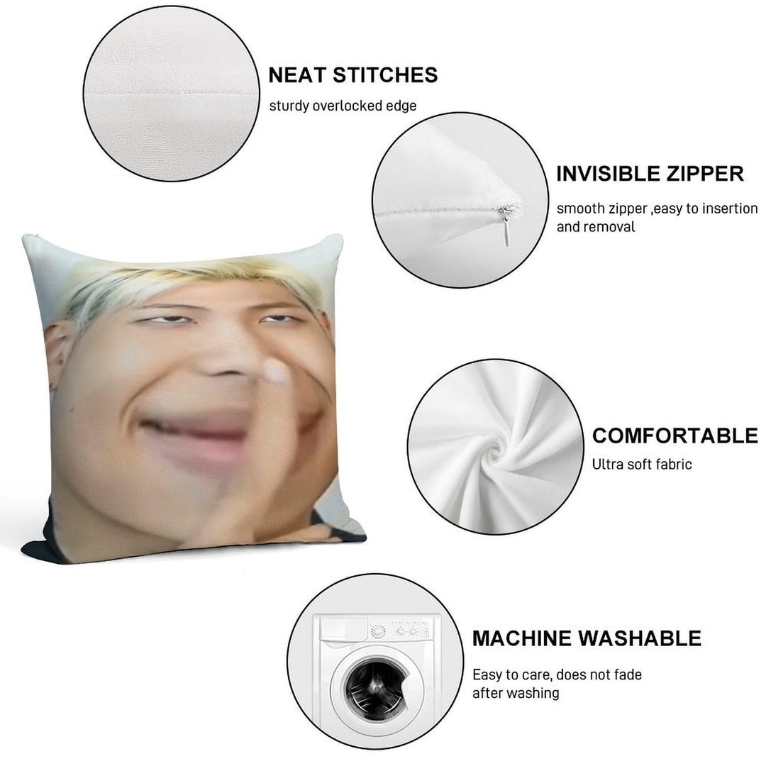 Namjoon Meme Soft Reinforced Edging Throw Pillow