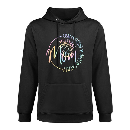 Volleyball Mom Crazy Proud Loud Always Tie Dye Mothers Day Shape Retention Hoodie