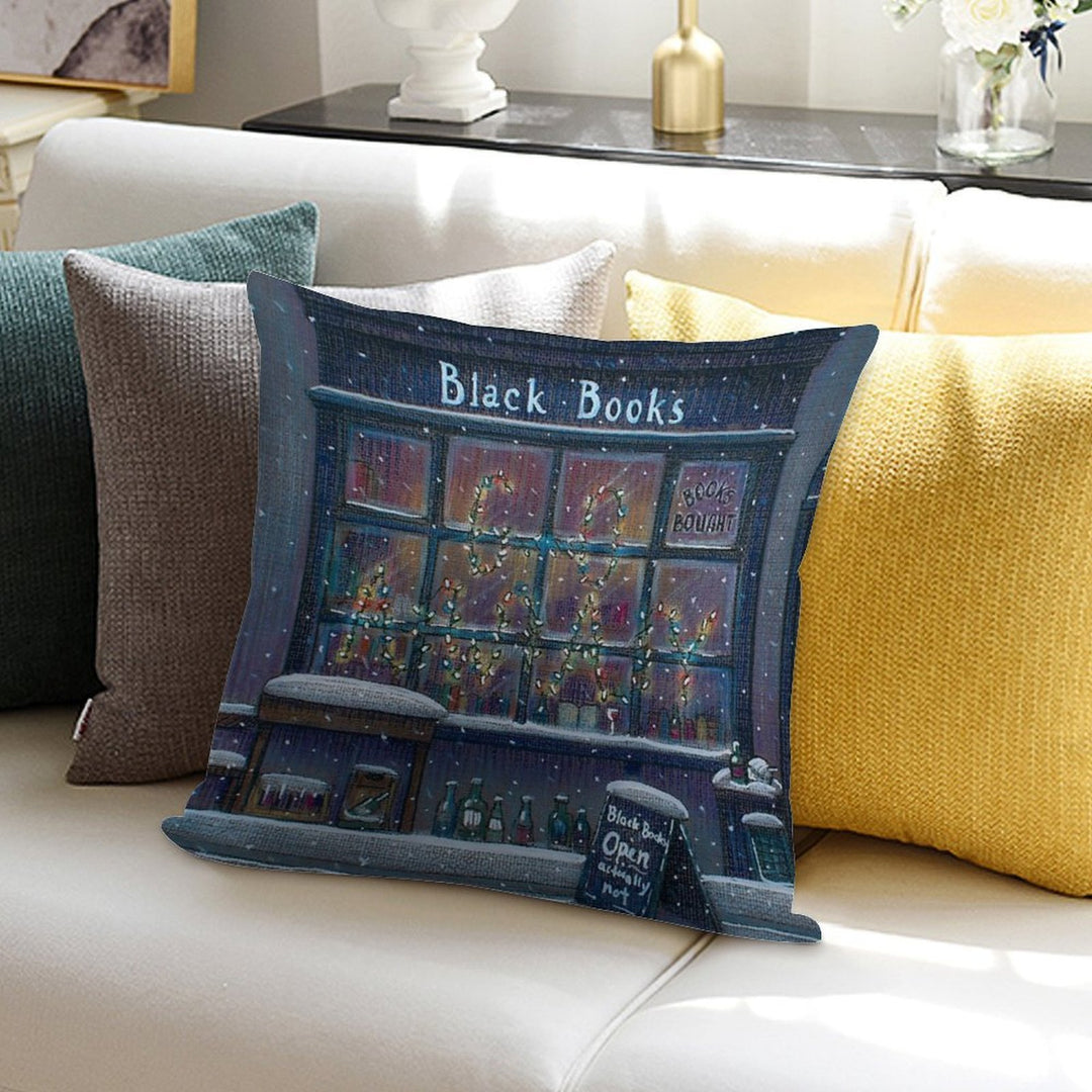 Black Books Christmas Soft Washable Throw Pillow