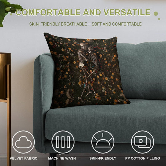 Memento Mori Soft Decorative Cover Throw Pillow