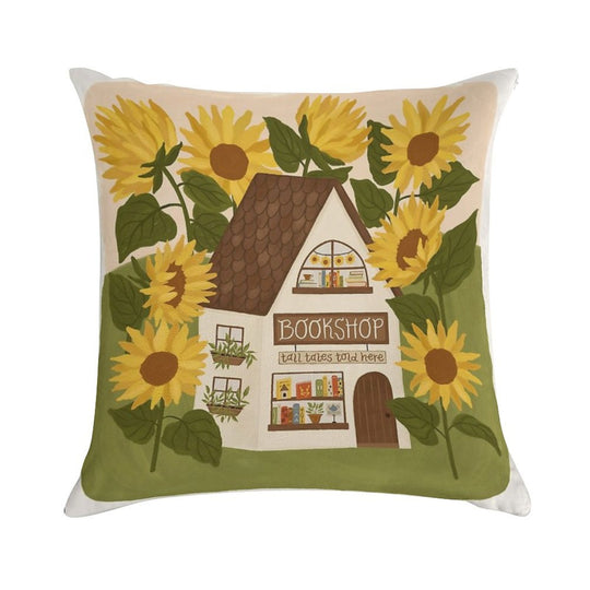 Sunflower Bookshop Soft Multiple Sizes Throw Pillow
