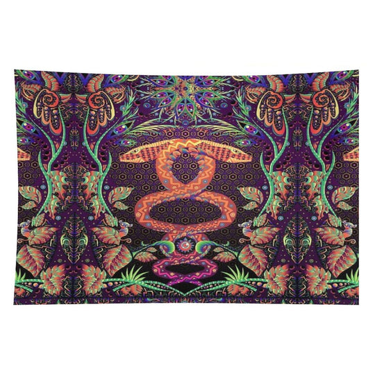 Psychedelic Ayahuasca Snake Spirit Tapestry