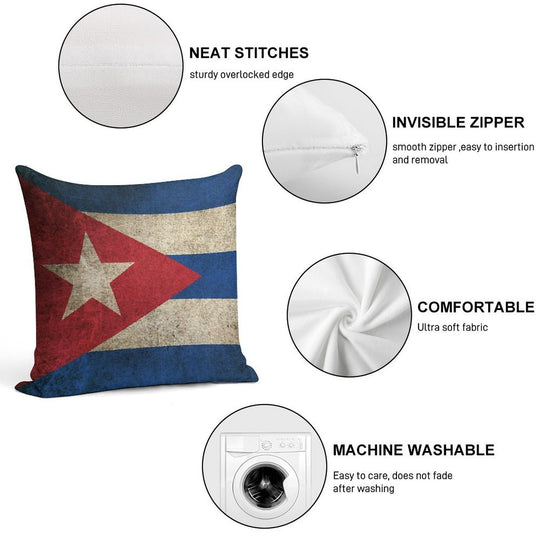 Old And Worn Distressed Vintage Flag of Cuba Soft Ultra-Soft Texture Throw Pillow