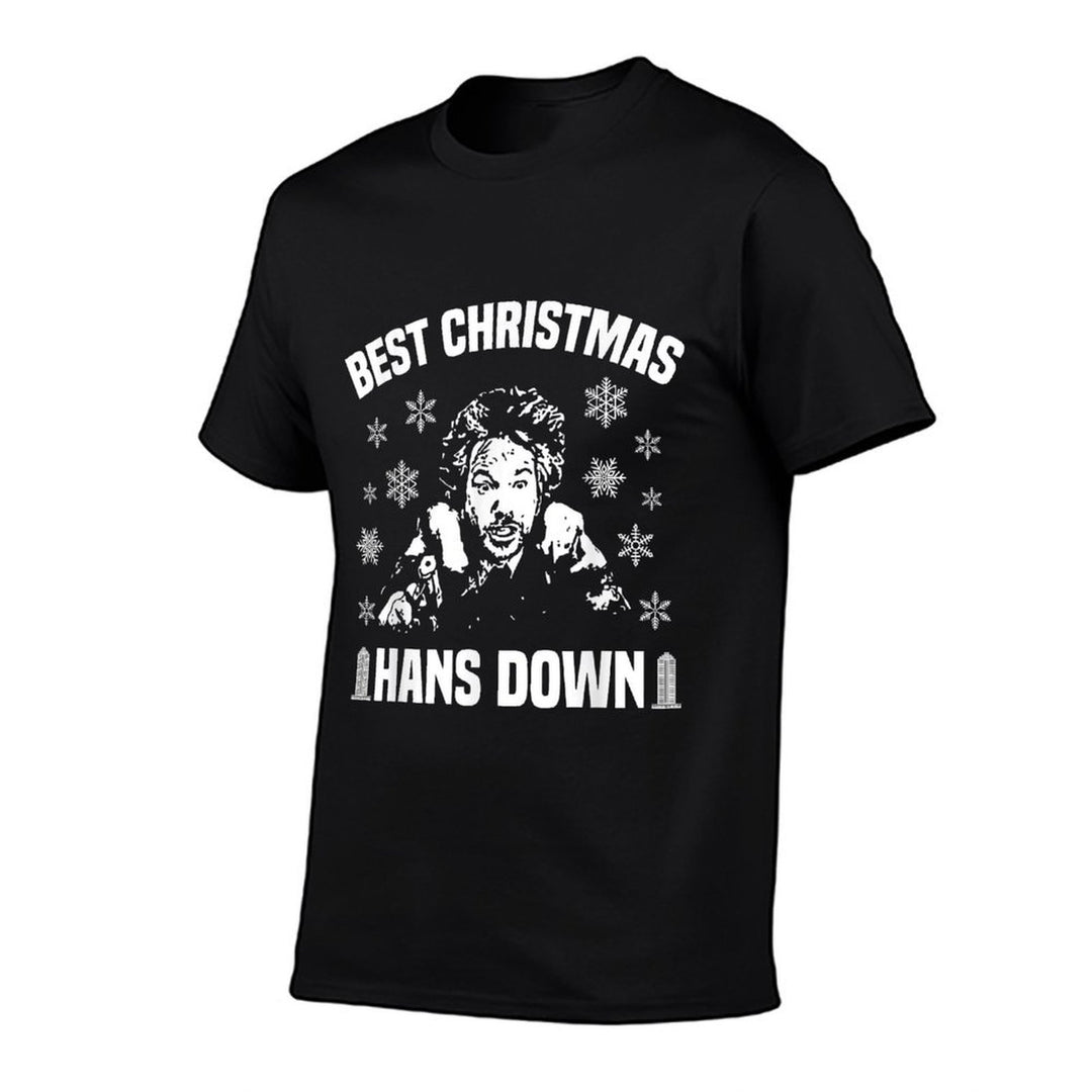 Best Christmas Hans Down Funny Mens Dad Joke Christmas  Oversized Silhouette T-Shirt