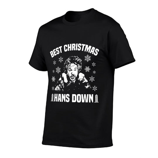 Best Christmas Hans Down Funny Mens Dad Joke Christmas  Oversized Silhouette T-Shirt