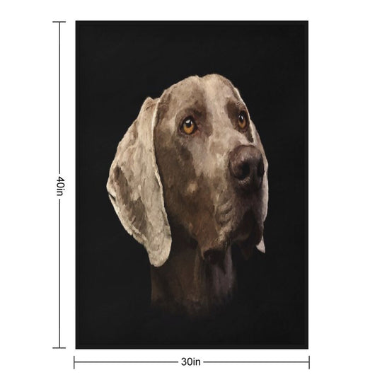 Weimaraner Portrait Gift-ready Throw Blanket