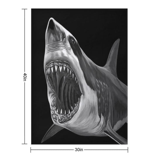 Great White Shark Premium Throw Blanket