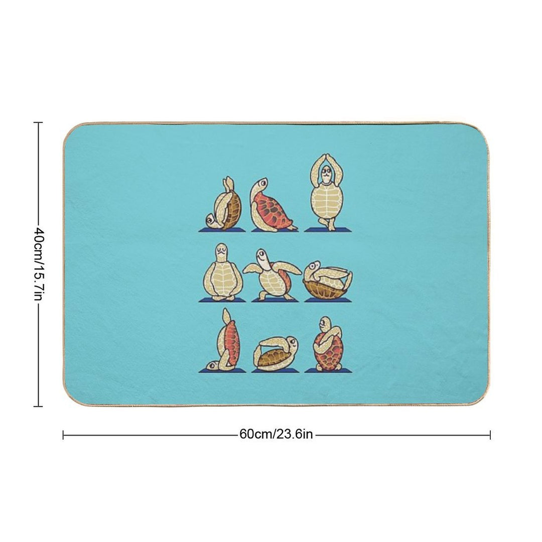 Green Sea Turtle Yoga  Non-Slip Bath Mat