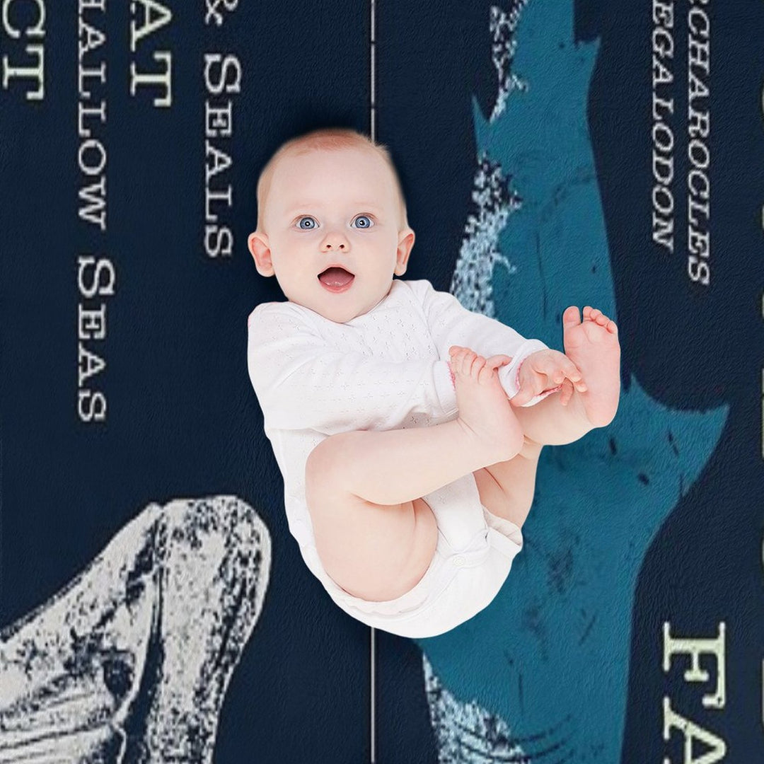 Megalodon Facts Compact Throw Blanket