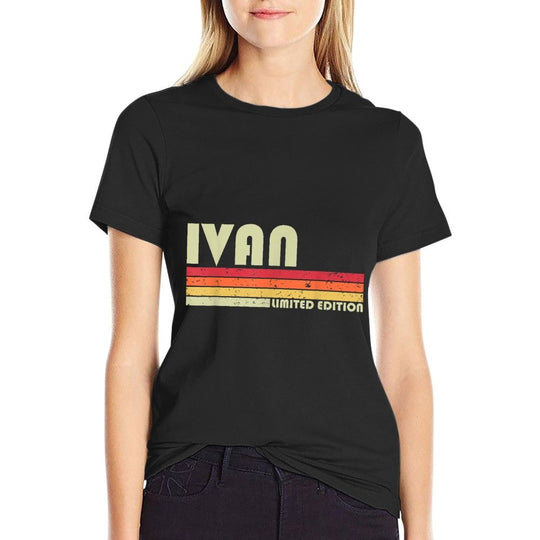 IVAN Gift Name Personalized Funny Retro Vintage Birthday  Summer-ready Fabric T-Shirt