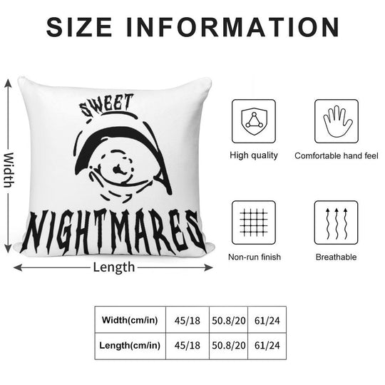 “Sweet Nightmares – Dark Gothic Art” Soft Durable Construction Throw Pillow