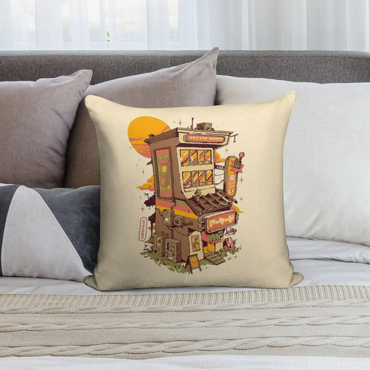 Arcade House Soft High-Density Material Throw Pillow