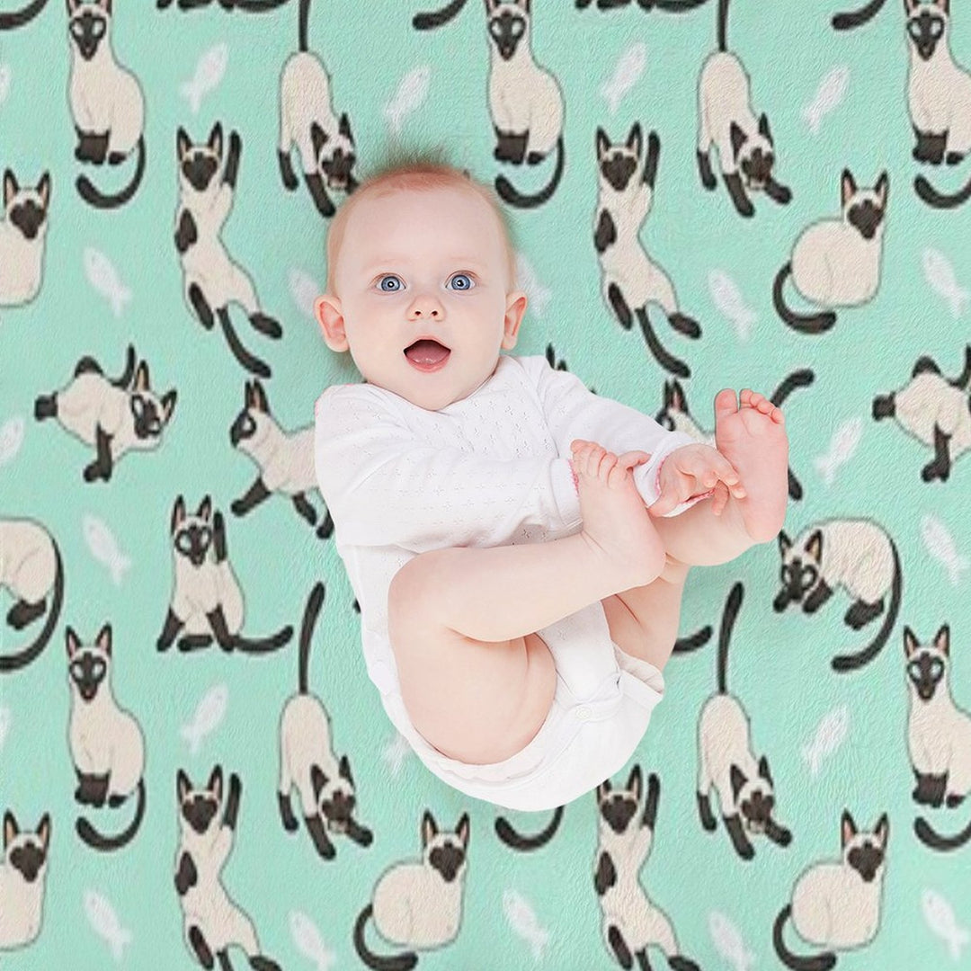 Siamese Cats Quick-dry Throw Blanket