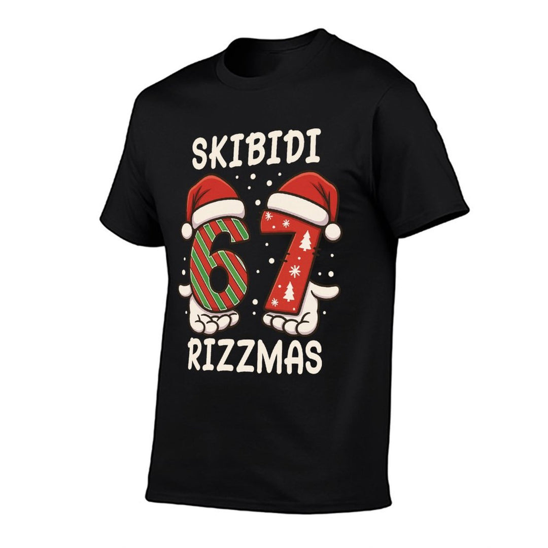 Rizz Christmas 67 Funny Xmas Skibidi Rizzmas Boys Girls  Fade-proof Color T-Shirt