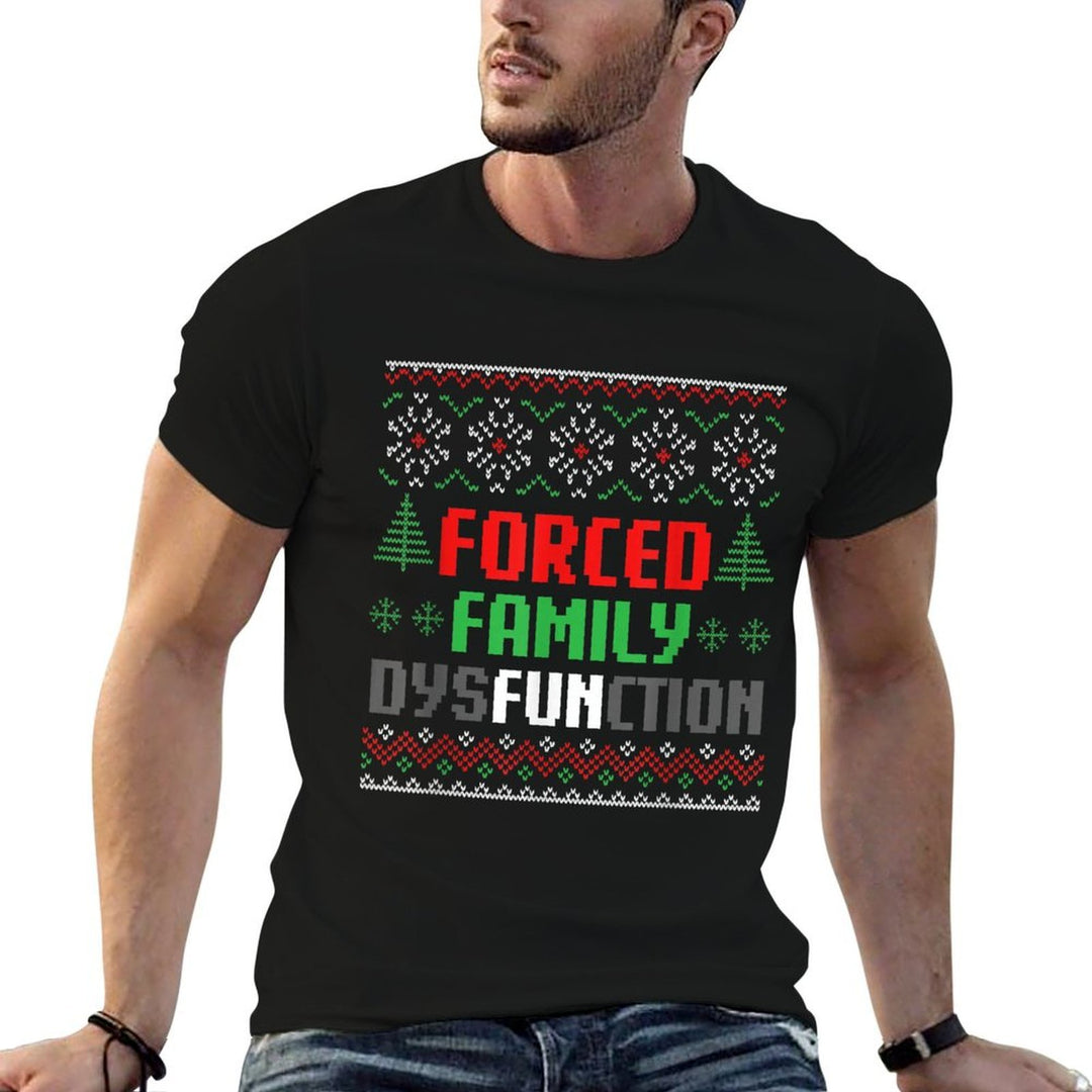 Forced Family Dysfunction Funny Christmas Chaos Forced Fun  Lightweight T-Shirt