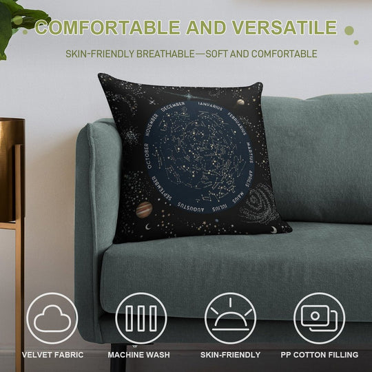 Come with Me to See The Stars Soft Hidden Zipper Throw Pillow
