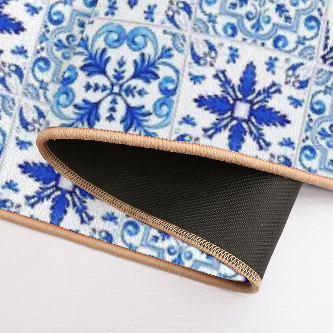 Mediterranean Mosaic Tiles  Azulejo  Non-Slip Bath Mat