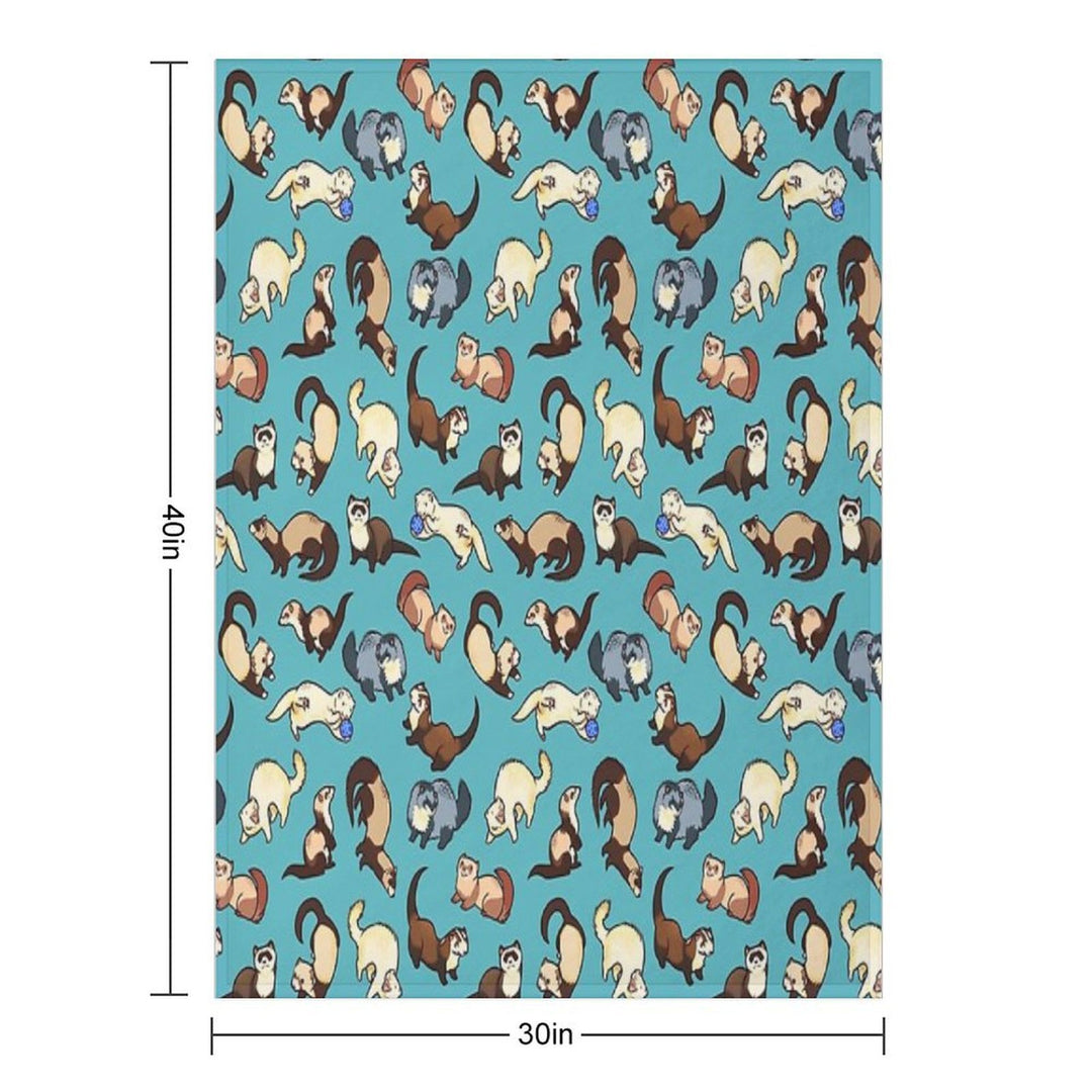 Cat Snakes in Blue Sustainable Throw Blanket