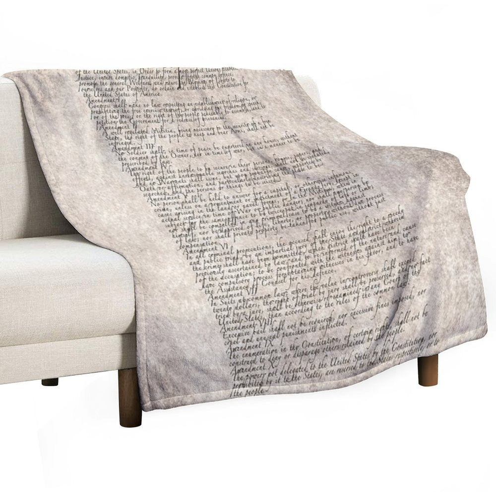 US Constitution The Bill of Rights on Parchment Paper Easy Care Throw Blanket
