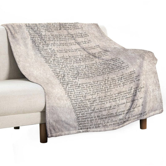 US Constitution The Bill of Rights on Parchment Paper Easy Care Throw Blanket