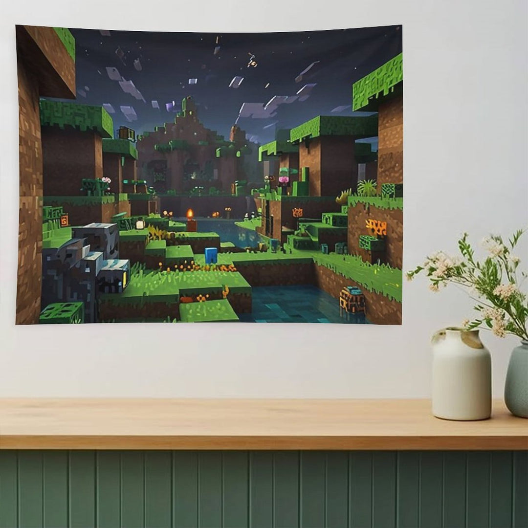 Minecraft Night Tapestry
