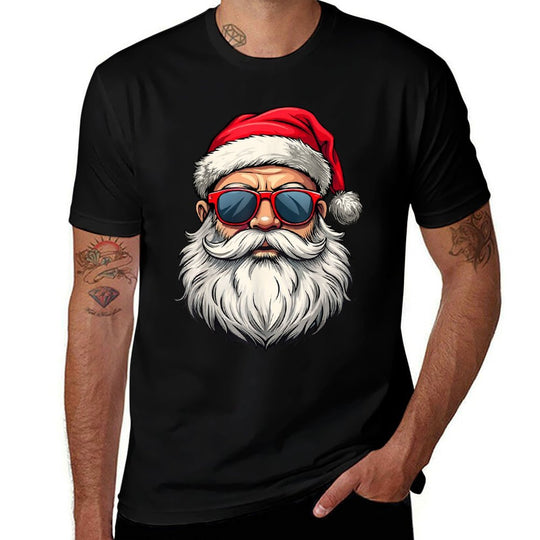 Cool Santa Claus Face Retro Sunglasses Christmas Men Boys  Vintage-inspired T-Shirt