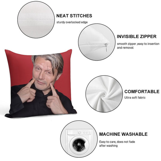 Mads Mikkelsen Soft Style Accent Throw Pillow