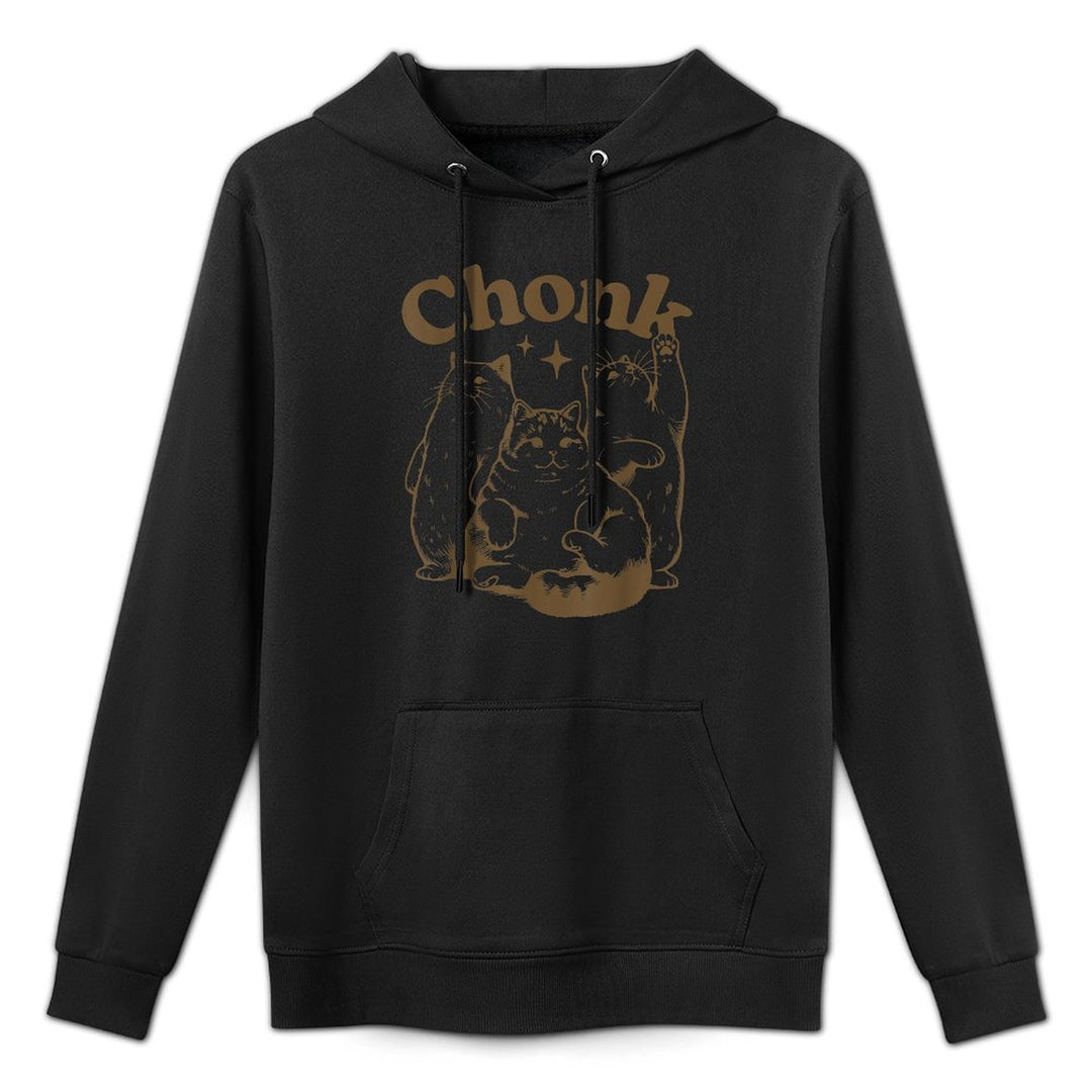 Funny Chonk Cat - Cute Fat Cat Kangaroo Pocket Hoodie
