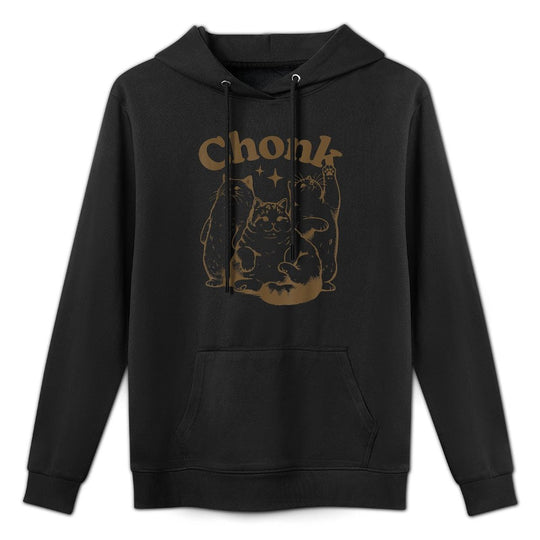 Funny Chonk Cat - Cute Fat Cat Kangaroo Pocket Hoodie