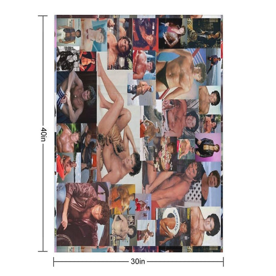 Hoff Chest Collage Wrinkle-free Throw Blanket
