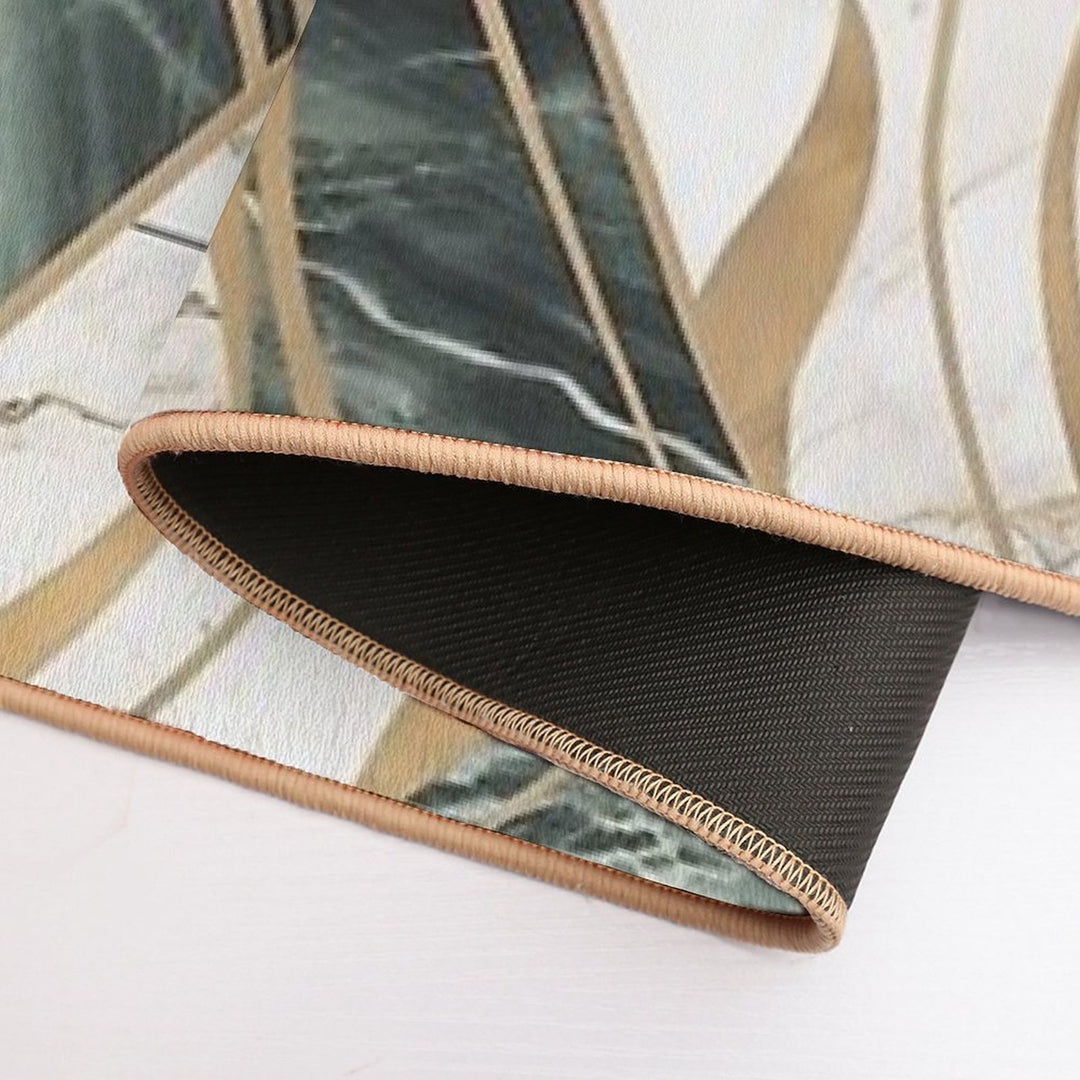 Olive Deco Marble  Slip-Resistant Bath Mat