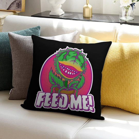 Feed Me Soft Hidden Zipper Throw Pillow