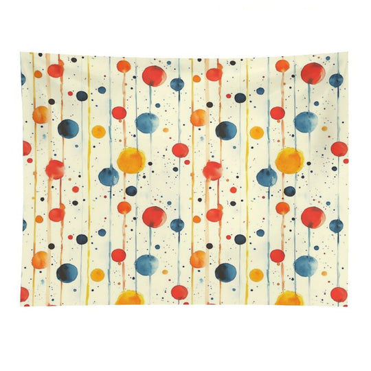 Grunge Watercolor Shapes – Blue, Yellow & Red Pattern Tapestry