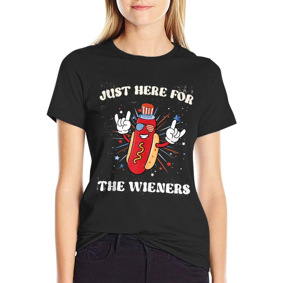 Im Just Here For The Wieners Funny Fourth of July Hot Dog  Classic T-Shirt