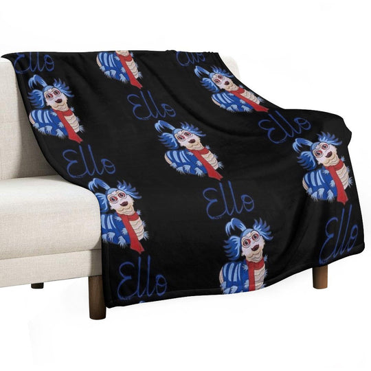 Ello from The Labyrinth Worm in Blue & Black Compact Throw Blanket