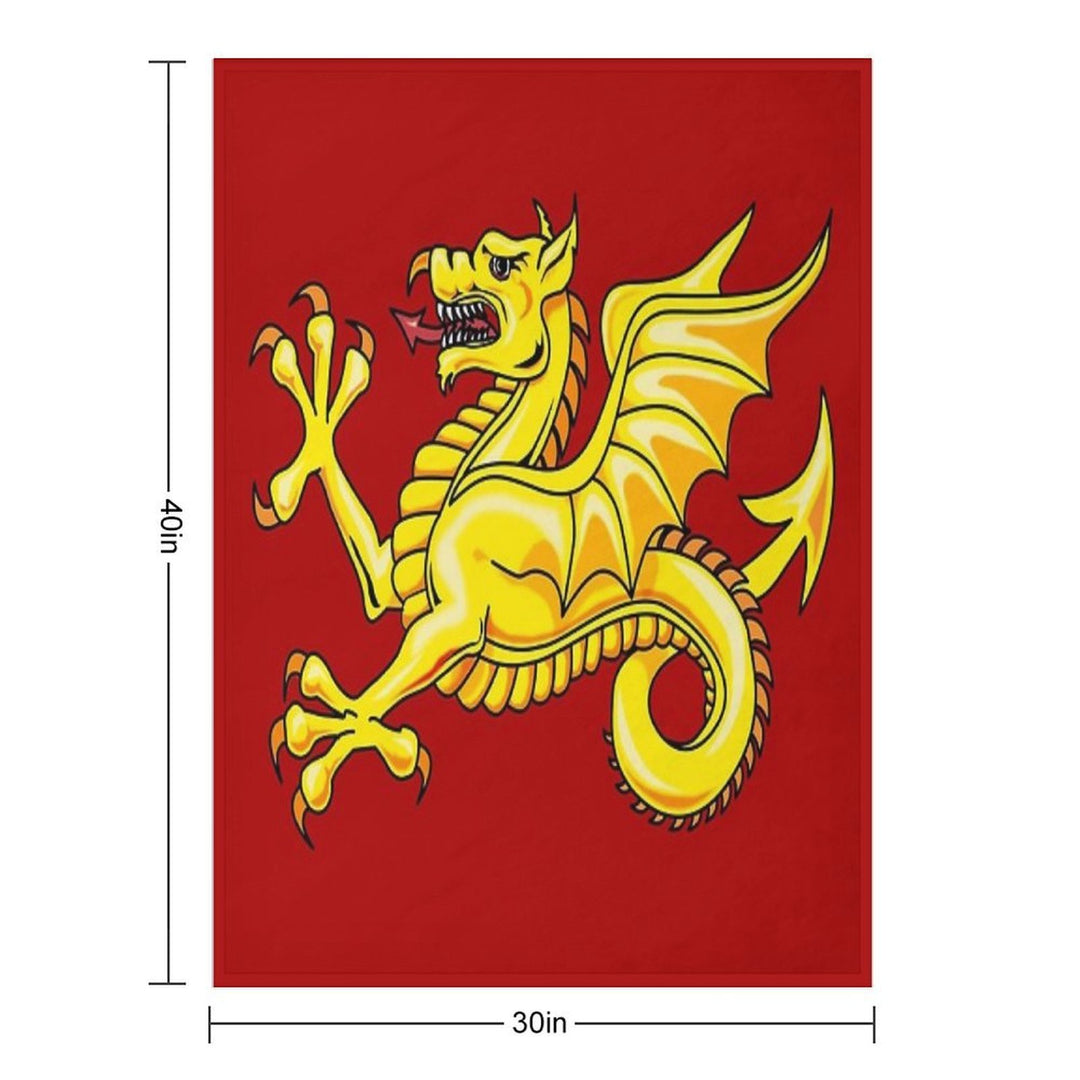 FLAG OF WESSEX - WYVERN Shrink-resistant Throw Blanket