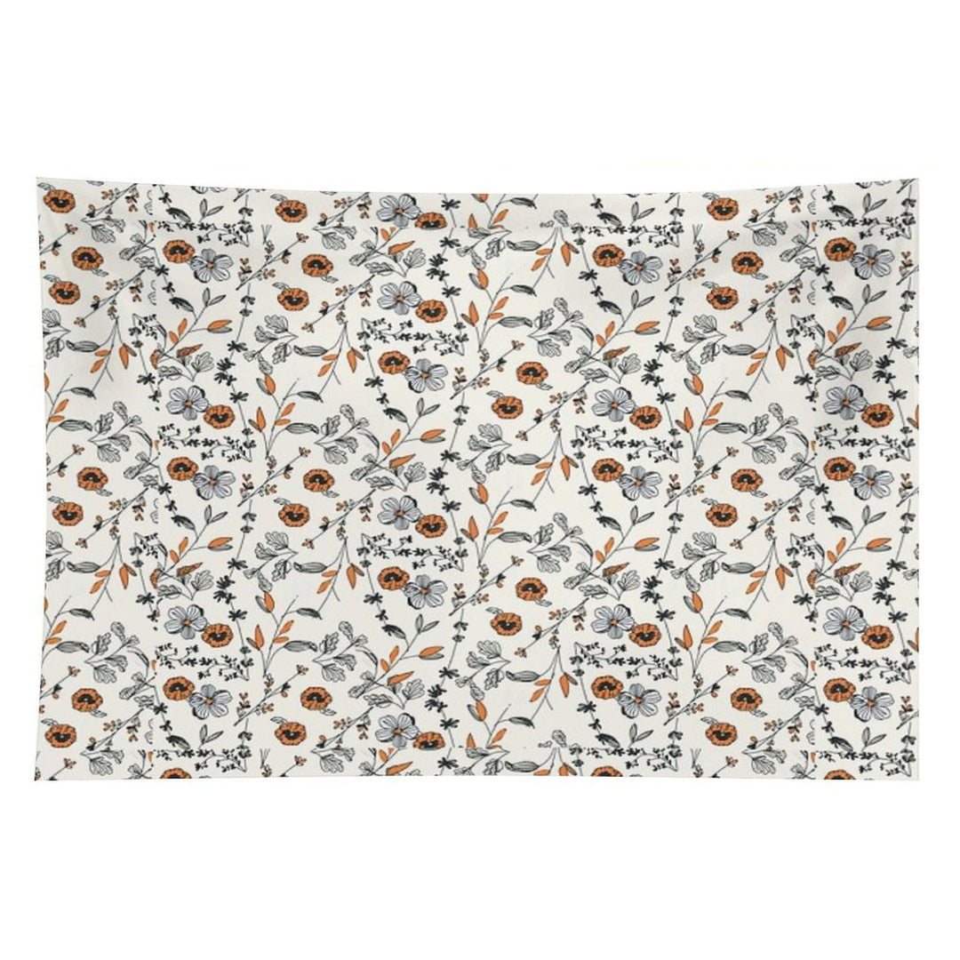 Orange Flower Pattern Tapestry