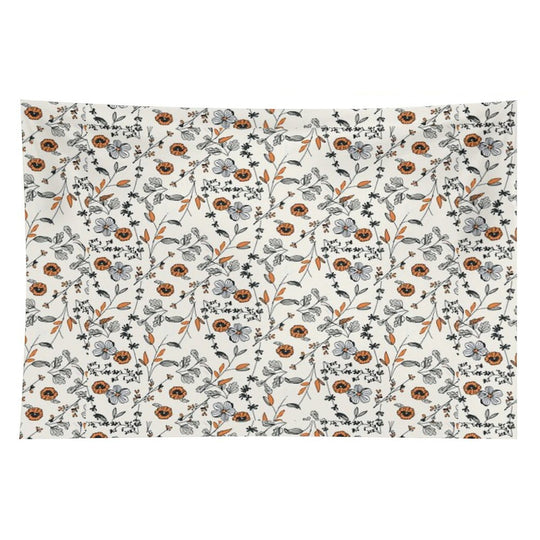 Orange Flower Pattern Tapestry
