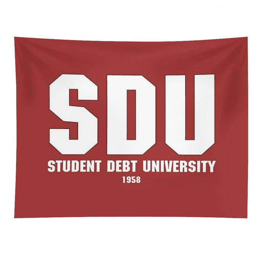 Student Debt University - Reddish Tapestry