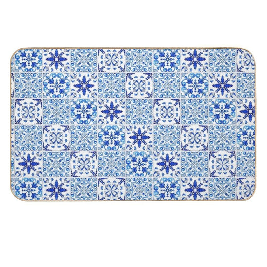 Mediterranean Mosaic Tiles  Azulejo Durable Bath Mat