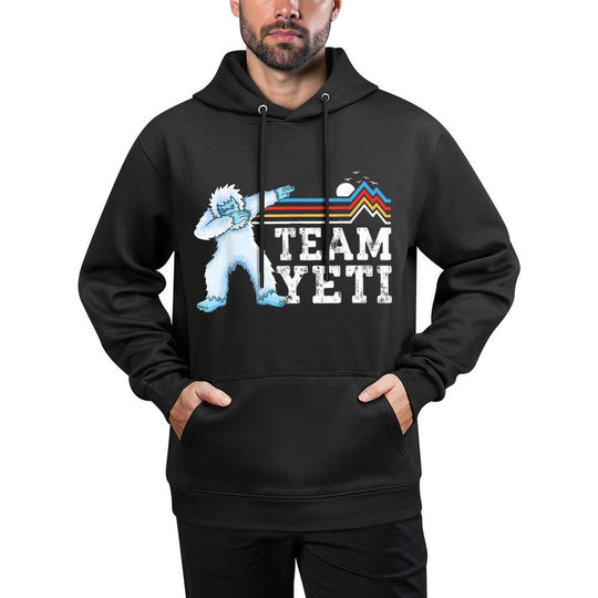 Dabbing Yeti Vintage Sunset Mountain Bigfoot Lover Team Yeti Layering Staple Hoodie