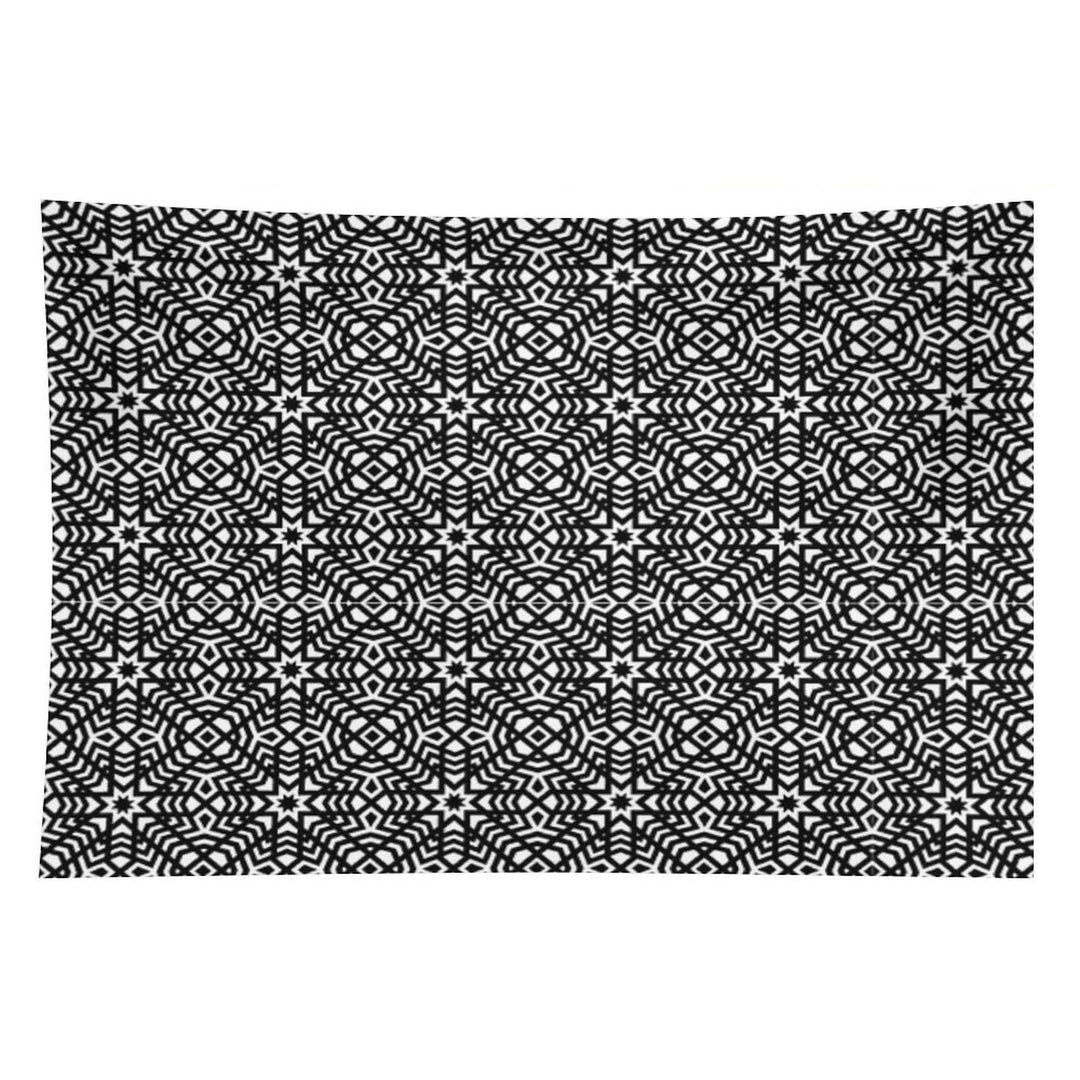 B&W Intricate Ornament – Elegant Monochrome Pattern Tapestry