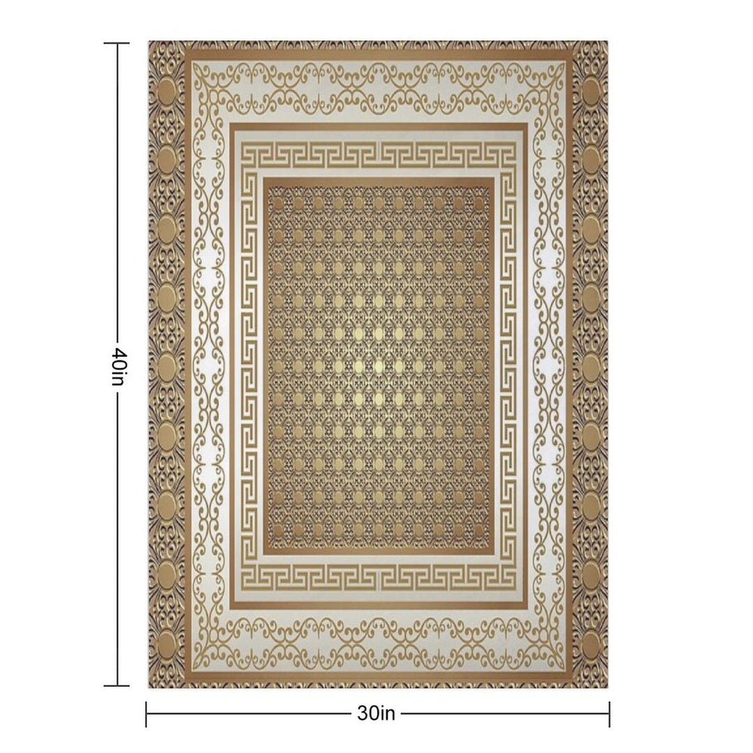 Greek Keys Cream Copper Pattern Machine-washable Throw Blanket