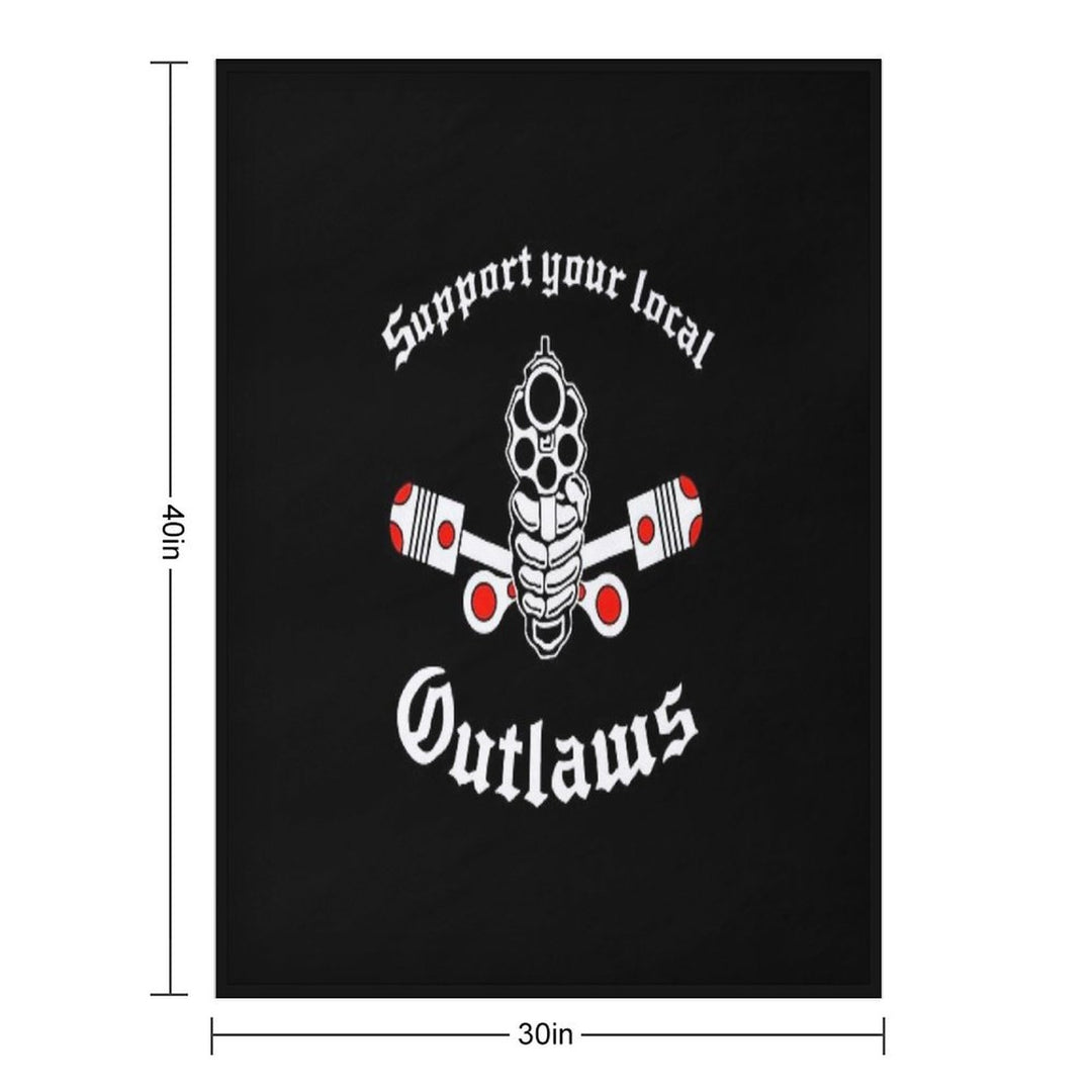 Outlaw Mc Support Gift Halloween Day, Thanksgiving, Christmas Day Quick-dry Throw Blanket