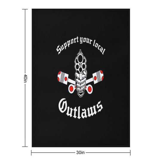 Outlaw Mc Support Gift Halloween Day, Thanksgiving, Christmas Day Quick-dry Throw Blanket