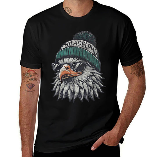 Vintage Eagle with Sunglasses Men Women Kids Cool  Cotton T-Shirt